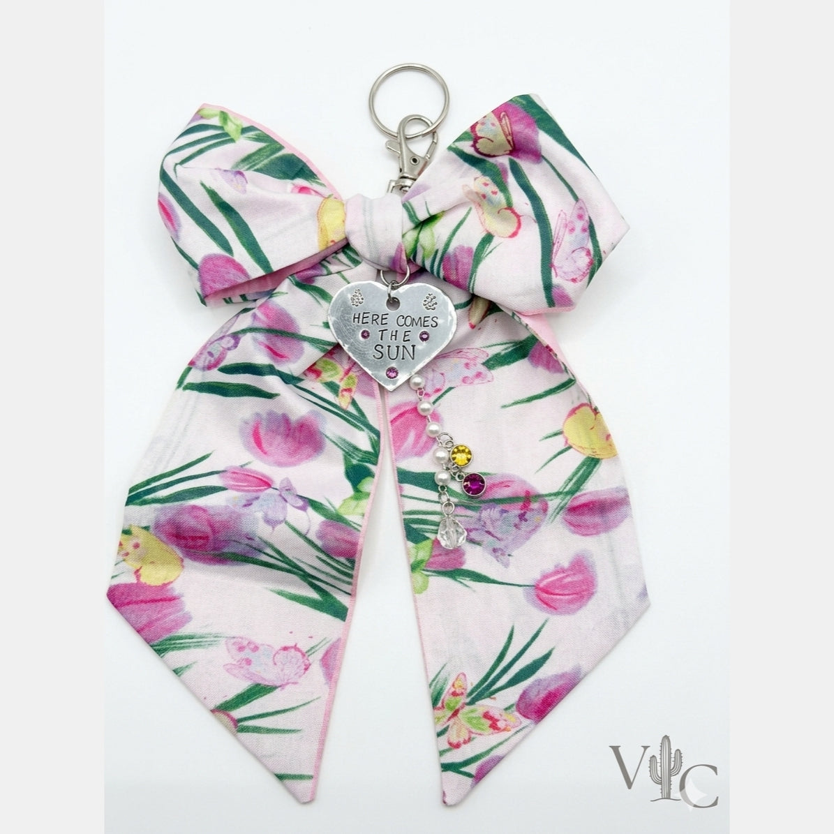 "Here Comes The Sun" Hand-Stamped Botanical Purse Charm