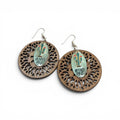 "Hug Me" Cactus Earrings - Handcrafted Wood & Metal Artisan Dangle Earrings