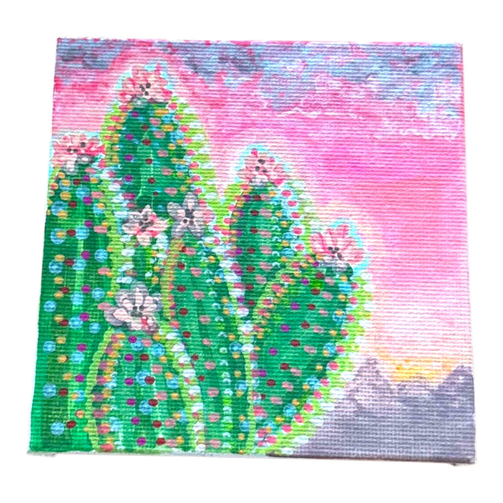 Desert Glow: Original 4x4 Miniature Acrylic Painting
