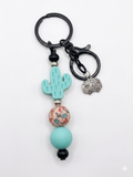 The Roadtrip Cactus Keychain – Handcrafted Western Camper Charm & Silicone Beads