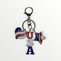 Patriotic Elegance: Handcrafted USA Charm Keychains