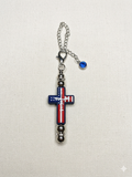 Patriotic "Jesus" Cross Tumbler Charm