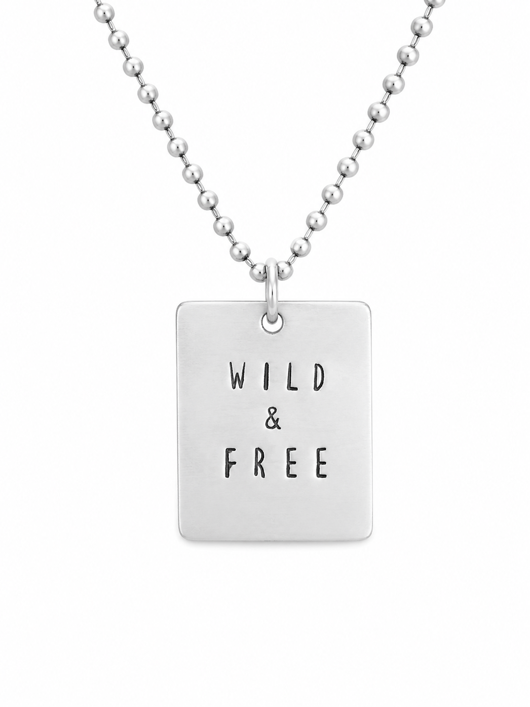 Wild & Free Necklace | Hand-Pressed Polished Aluminum Pendant