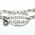 "Blessed" Hand-Stamped Link Bracelet