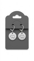 Hand-Stamped Bear Silhouette Aluminum Disc Earrings
