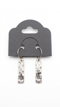 Hammered Pine Handstamped Aluminum Bar Earrings