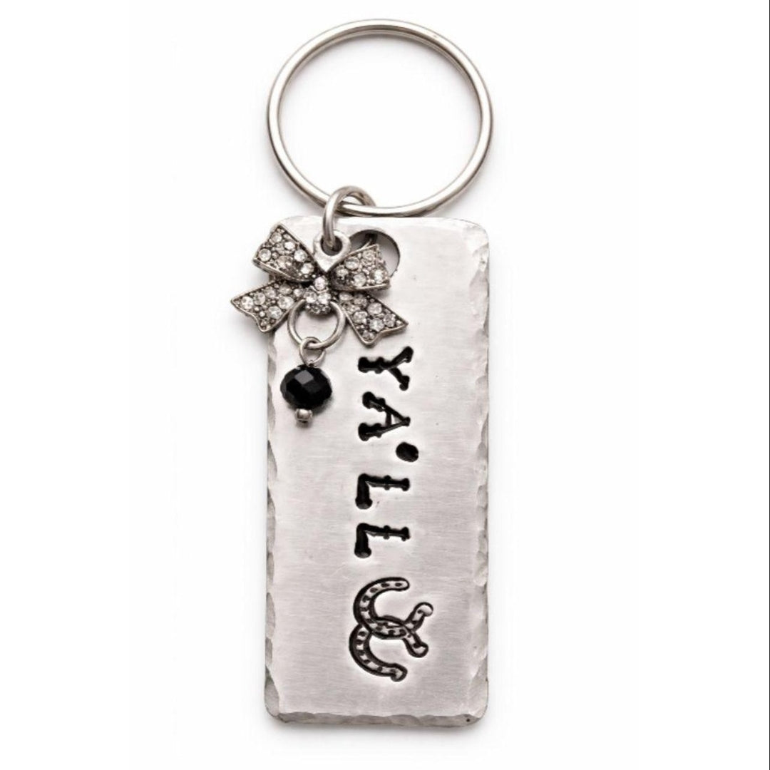 Ya'll" Hand-Stamped Horseshoe Keychain