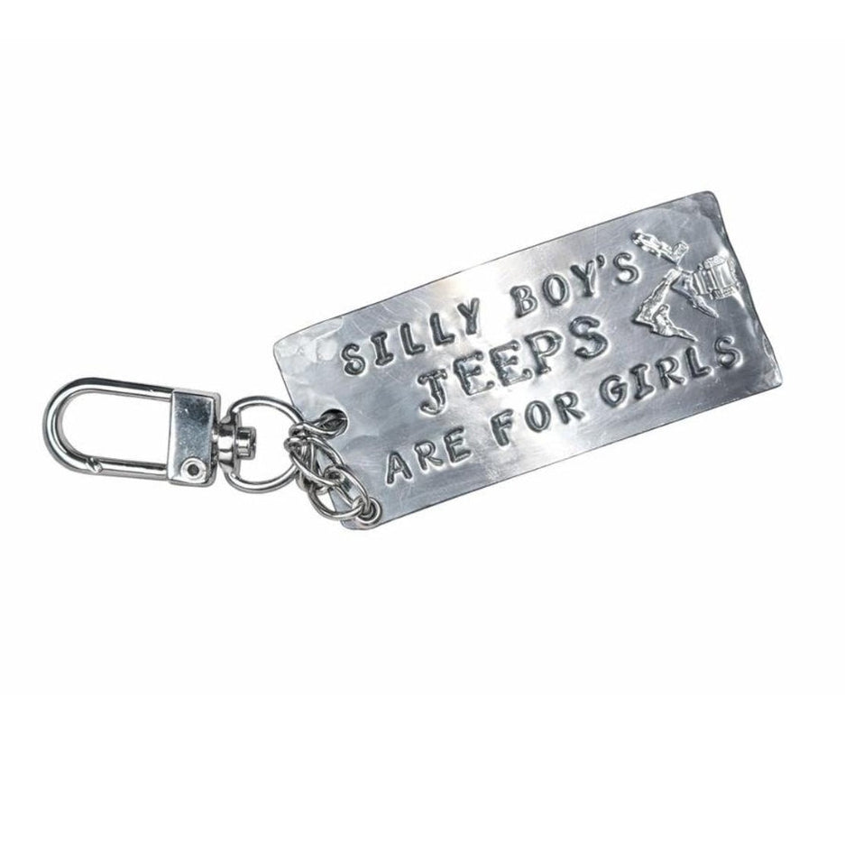 "Silly Boys, Jeeps Are For Girls" Hand-Stamped Keychain