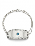 Hand-Stamped Scalloped Sunburst Blue Gemstone Bracelet