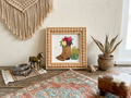 Floral Cowboy Boot & Cactus – Original Acrylic Painting