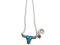 The "True Grit" Longhorn Statement Necklace – Hand-Stamped with Genuine Gemstones