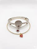 "I Love You" Hand-Stamped Artisan Bangle Stack