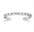 "SPARKLE" hand-stamped Cuff