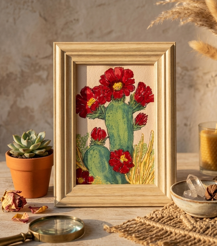 Desert Bloom: Hand-Painted Original