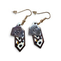 Hand-Stamped Cactus & Cow-Print Cattle Tag Earrings