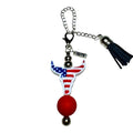 Patriotic Western Bull Skull Tumbler Charm