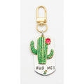 "Hug Me!" Hand-Stamped Cactus Keychain | Polished Aluminum
