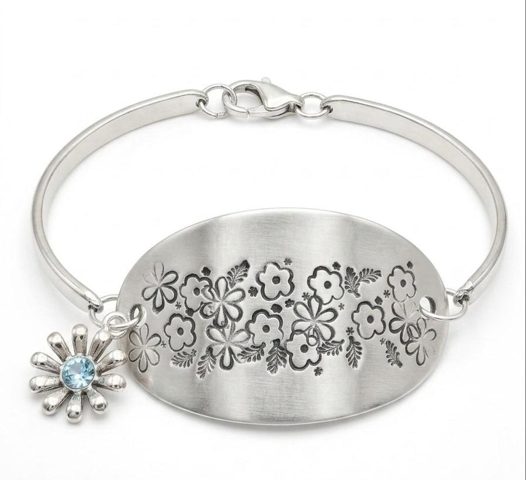 Wildflower Meadow Polished Aluminum Bangle