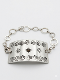 Hand-Stamped Thunderbird Gemstone Chain Bracelet