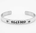 "Blessed" Hand-Stamped Cuff