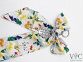 "Blessed" Hand-Stamped Botanical Purse Charm