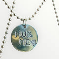 Hand-Pressed "HUG ME" Cactus Pendant Necklace (25" Chain)