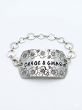 Chaos & Charm Hand-Stamped Floral Chain Bracelet