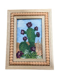 Purple Prickly Pear Bloom — Framed Mini Canvas Original Painting