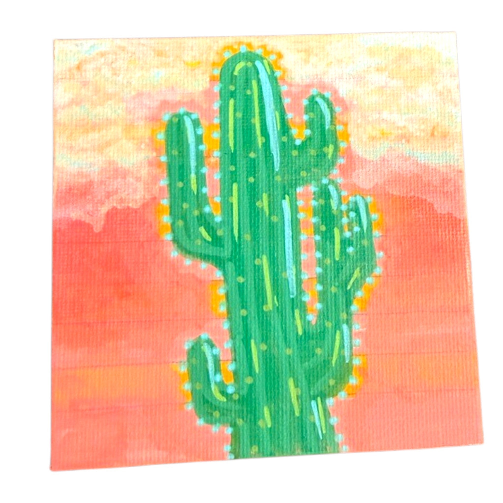 The Desert Sun Set: Original 4x6 Acrylic Canvas Pair