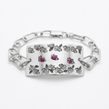 Floral Radiance: Hand-Stamped Botanical Aluminum Statement Bracelet